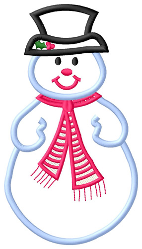 Applique Snowman #2 Machine Embroidery Design
