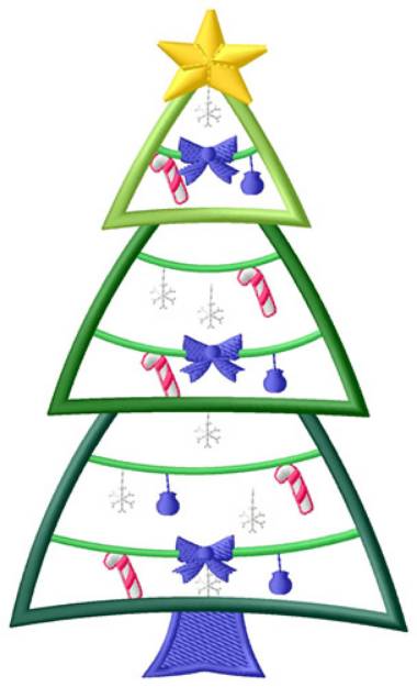 Picture of Applique Christmas Tree Machine Embroidery Design