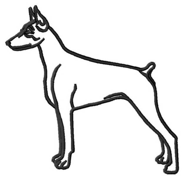 Picture of Doberman Pinscher (F) Outline Machine Embroidery Design