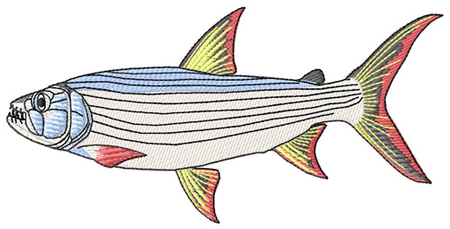 Tiger Fish Machine Embroidery Design