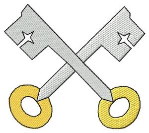 Picture of Crossed Keys Machine Embroidery Design