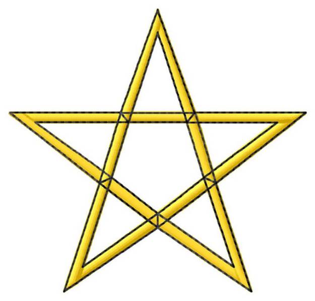 Picture of Five Pointed Star Machine Embroidery Design