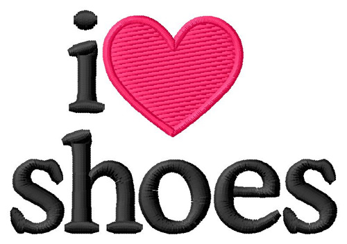 I Love Shoes Machine Embroidery Design