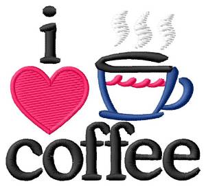 Picture of I Love Coffee/Abstract Cup Machine Embroidery Design