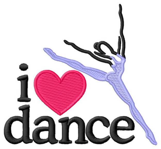 Picture of I Love Dance/Dancer Machine Embroidery Design