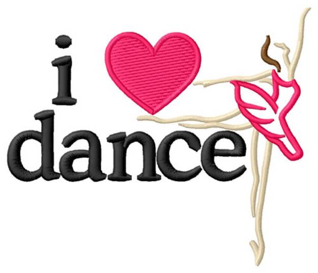 Picture of I love Dance/Ballet Machine Embroidery Design