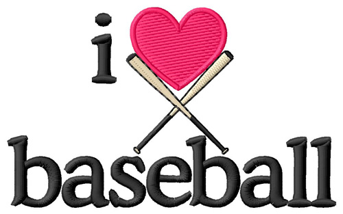 I Love Baseball/Bats Machine Embroidery Design