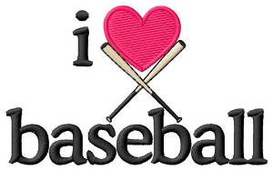 Picture of I Love Baseball/Bats Machine Embroidery Design