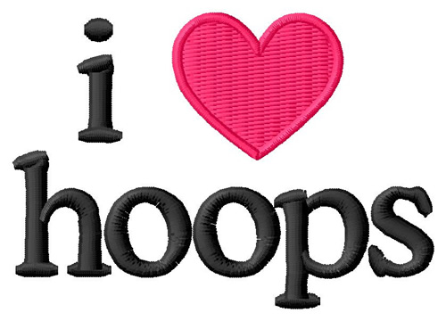 I Love Hoops Machine Embroidery Design