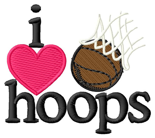 I Love Hoops/Ball Machine Embroidery Design