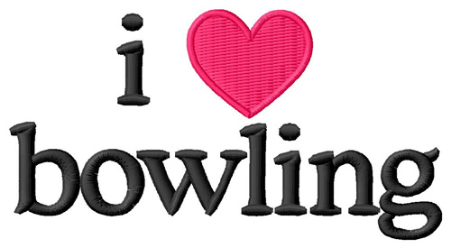 I Love Bowling Machine Embroidery Design