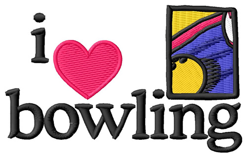 I Love Bowling/Logo Machine Embroidery Design