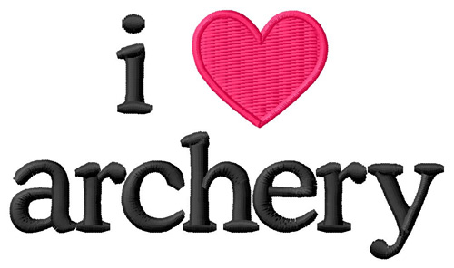 I Love Archery Machine Embroidery Design