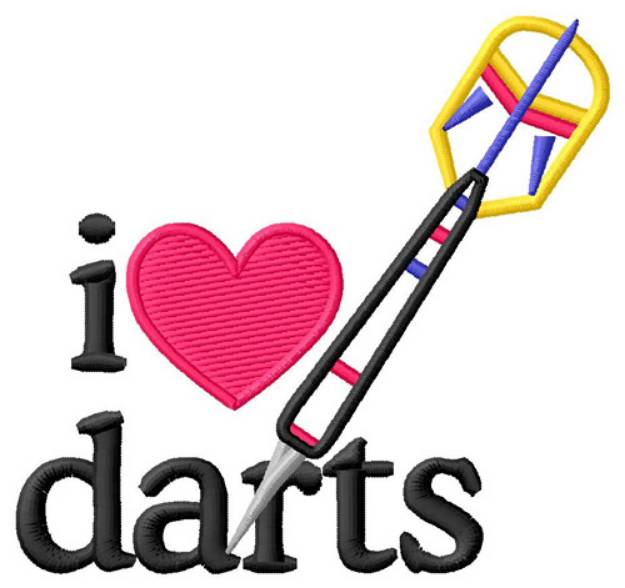 Picture of I Love Darts/Dart Machine Embroidery Design
