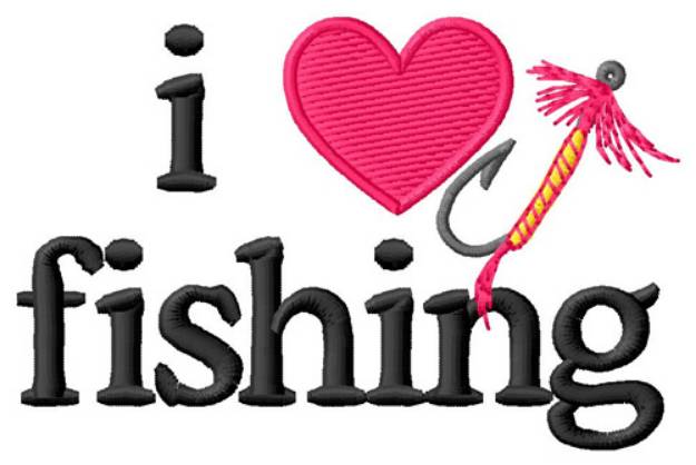 Picture of I Love Fishing/Lure Machine Embroidery Design