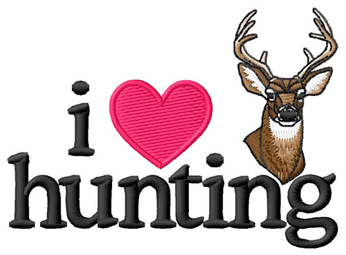 I Love Hunting/Deer Machine Embroidery Design