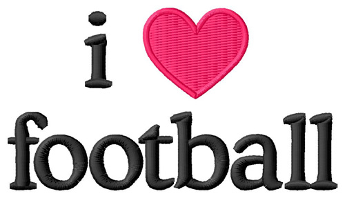 I Love Football Machine Embroidery Design