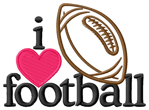 I Love Football/Ball Machine Embroidery Design