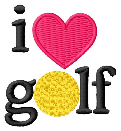 I Love Golf/Ball Machine Embroidery Design