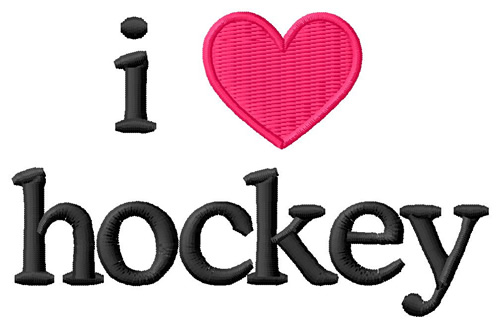 I Love Hockey Machine Embroidery Design