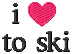 Picture of I Love to Ski Machine Embroidery Design