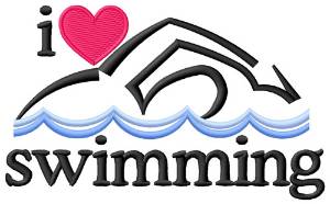 Picture of I Love Swimming/Swimmer Machine Embroidery Design