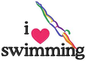 Picture of I Love Swimming/Diver Machine Embroidery Design