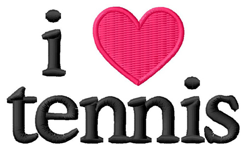 I Love Tennis Machine Embroidery Design