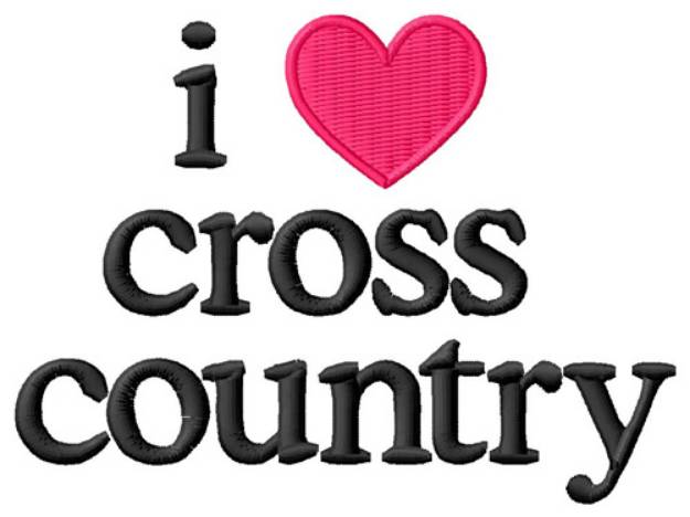 Picture of I Love Cross Country Machine Embroidery Design