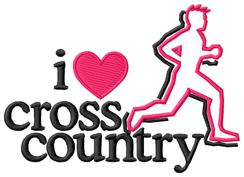 I Love Cross Country/Male Machine Embroidery Design