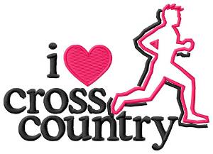 Picture of I Love Cross Country/Male Machine Embroidery Design