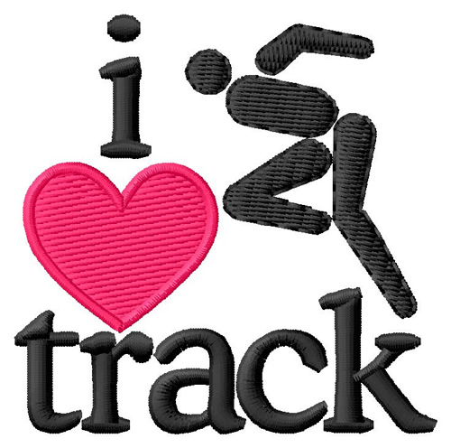 I Love Track/Runner Machine Embroidery Design