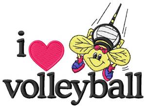 Picture of I Love Volleyball/Bee Machine Embroidery Design