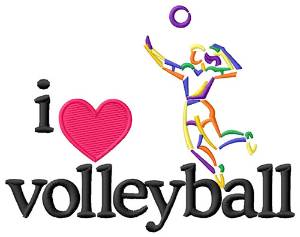Picture of I Love Volleyball/Female Machine Embroidery Design