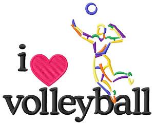 Picture of I Love Volleyball/Male Machine Embroidery Design