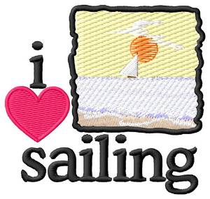 Picture of I Love Sailing/Scene Machine Embroidery Design