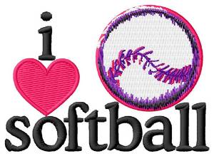 Picture of I Love Softball/Ball Machine Embroidery Design