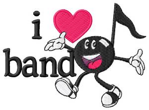 Picture of I Love Band/Notes Machine Embroidery Design