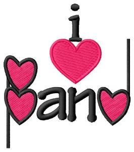 Picture of I Love Band/Hearts Machine Embroidery Design