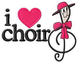 Picture of I Love Choir/Treble Clef Machine Embroidery Design