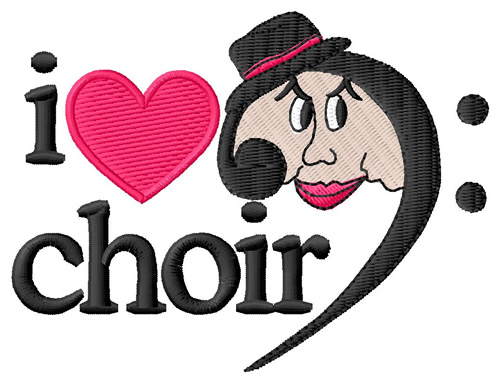 I Love Choir/Bass Clef Machine Embroidery Design