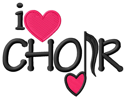 I Love Choir/Note Machine Embroidery Design
