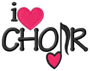 Picture of I Love Choir/Note Machine Embroidery Design