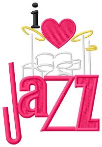 Picture of I Love Jazz/Trap Set Machine Embroidery Design