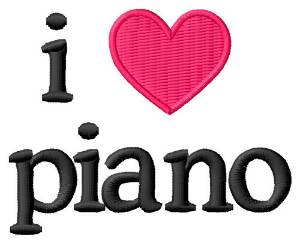 Picture of I Love Piano Machine Embroidery Design