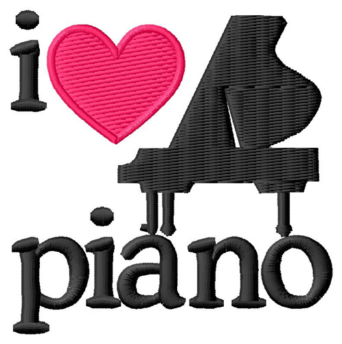 I Love Piano/Grand Machine Embroidery Design