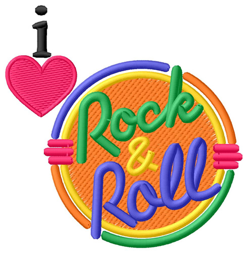 I Love Rock n Roll/Sign Machine Embroidery Design