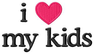 Picture of I Love My Kids Machine Embroidery Design
