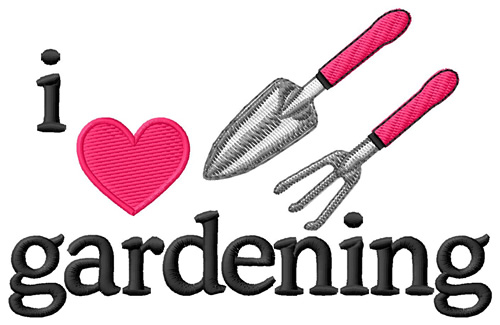 I Love Gardening/Tools Machine Embroidery Design