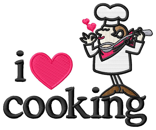 I Love Cooking/Chef Machine Embroidery Design